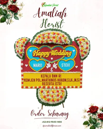 Karangan Papan Bunga Pernikahan di Cikedung